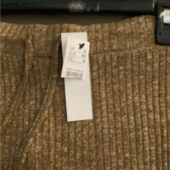 Topshop Ribbed Flare Pants Copper/tan Sz 8 petite NWT - Picture 4 of 9